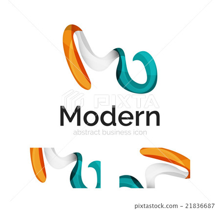 Vector abstract ribbon logo with business card 21836687