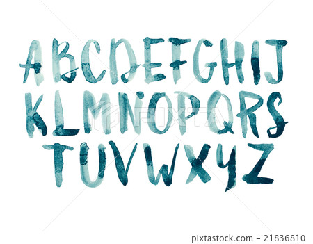 Watercolor aquarelle font type handwritten hand 21836810
