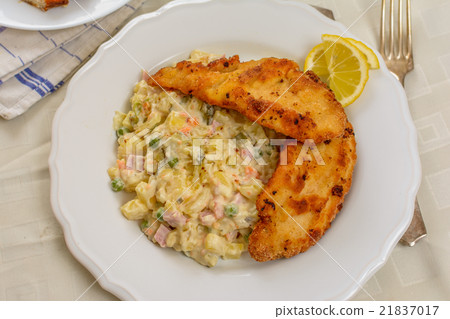 Wiener schnitzel with potato salad Wiener schnitzel with potato salad 21837017