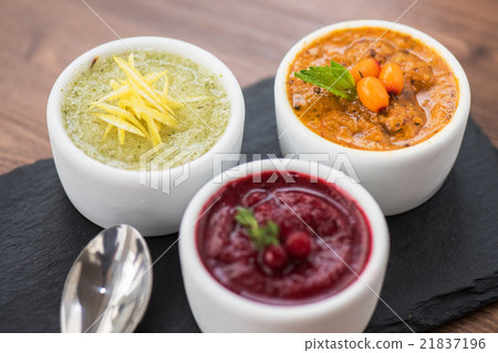 Refreshing lemon cranberry seabuckthorn sorbet 21837196