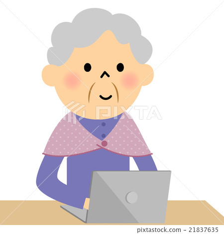 Senior grandma personal computer - Stock Illustration [21837635] - PIXTA