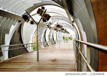 Fantastic view metal walking bridge Madrid. Spain Fantastic view metal walking bridge Madrid. Spain 21838848
