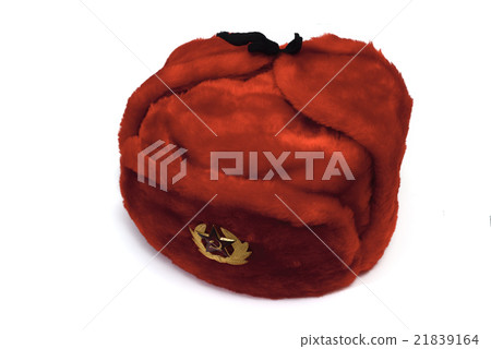 red fur hat with a badge 21839164