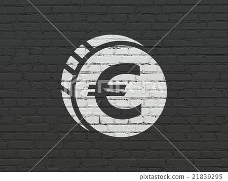 Money concept: Euro Coin on wall background Money concept: Euro Coin on wall background 21839295