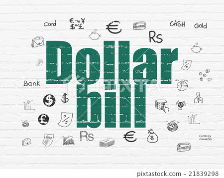 Currency concept: Dollar Bill on wall background - Stock Illustration ...