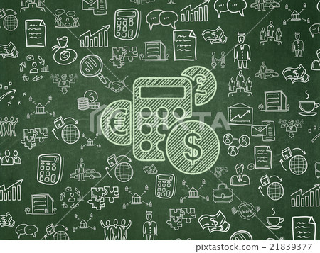 Finance concept: Calculator on School board Finance concept: Calculator on School board 21839377
