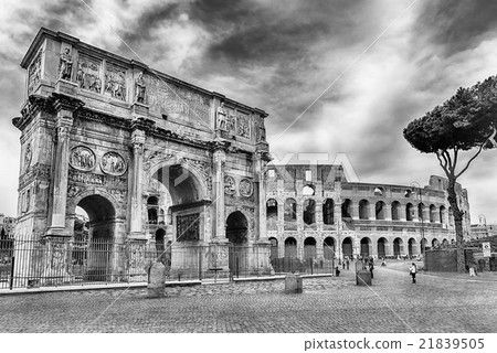 Arch of Constantine and The Colosseum, Rome Arch of Constantine and The Colosseum, Rome 21839505