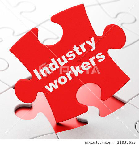 Industry concept: Industry Workers on puzzle Industry concept: Industry Workers on puzzle 21839652