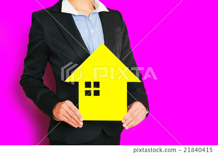 Business woman and housing silhouette 21840415