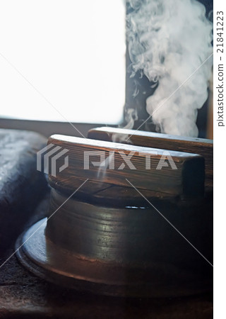 Kamado and a pot 21841223