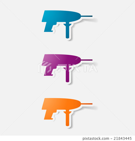 Paper clipped sticker: drill 21843445