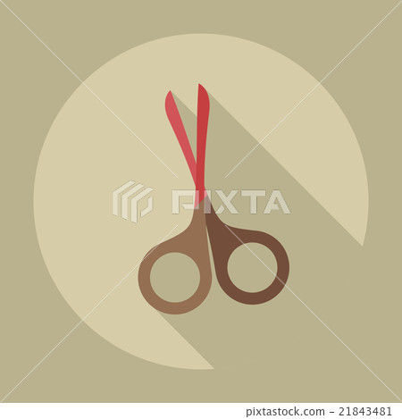 Flat modern design with shadow icons scissors Flat modern design with shadow icons scissors 21843481