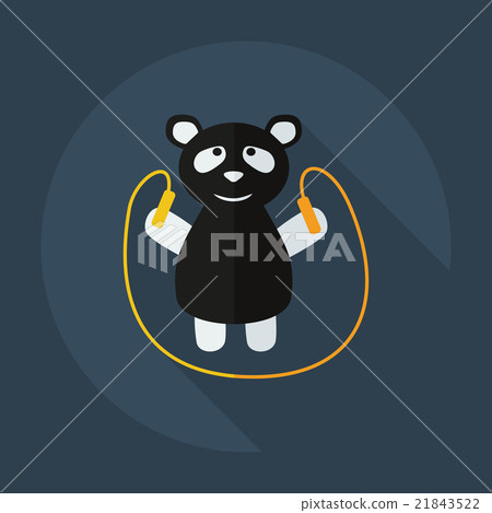 Flat modern design with shadow icons panda athlete - Stock Illustration ...