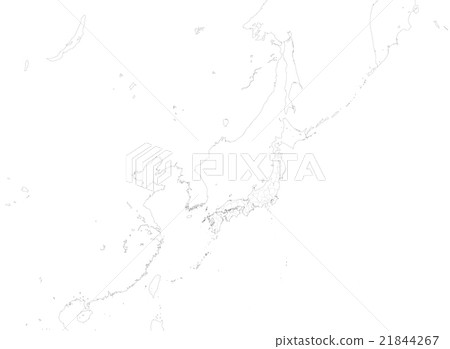 Japan surrounding map line Prefectural border 21844267