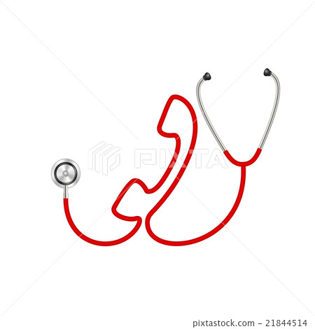 Stethoscope in shape of telephone in red design Stethoscope in shape of telephone in red design 21844514