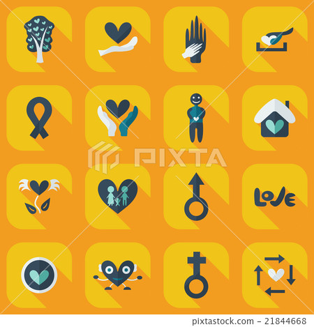 Flat concept, set modern design with shadow family 21844668