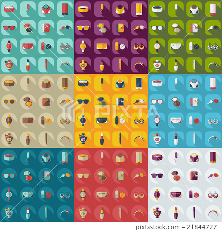 Flat concept, set modern design with shadow - Stock Illustration ...