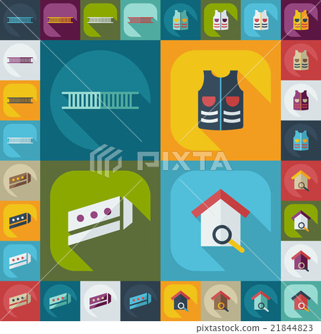 Flat concept, set modern design with shadow - Stock Illustration ...
