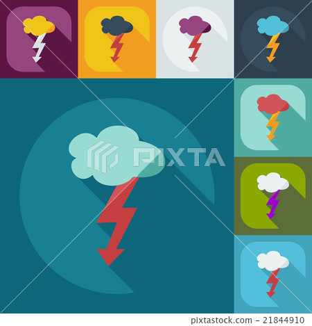 Flat concept, set modern design with shadow - Stock Illustration ...