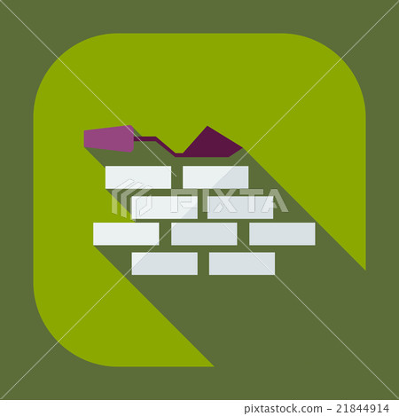 Flat modern design with shadow icons wall - Stock Illustration ...