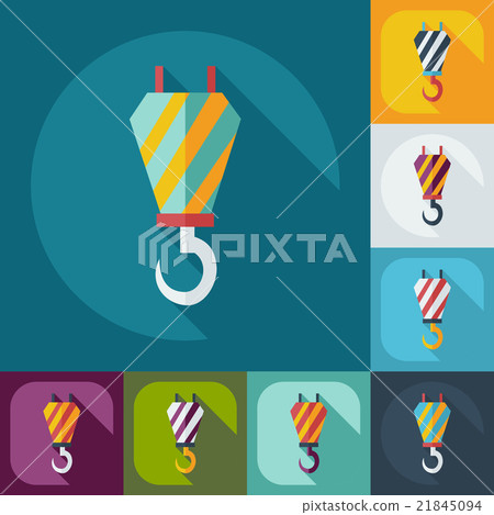 Flat concept, set modern design with shadow crane 21845094