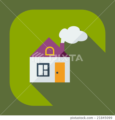 Flat modern design with shadow icons house - Stock Illustration ...