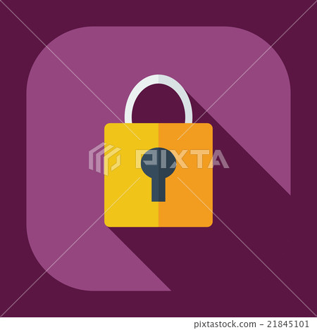 Flat modern design with shadow icons lock 21845101