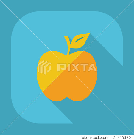 Flat modern design with shadow apple - Stock Illustration [21845320 ...