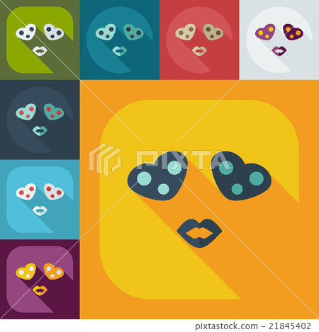 Flat modern design with shadow icons in love - Stock Illustration ...