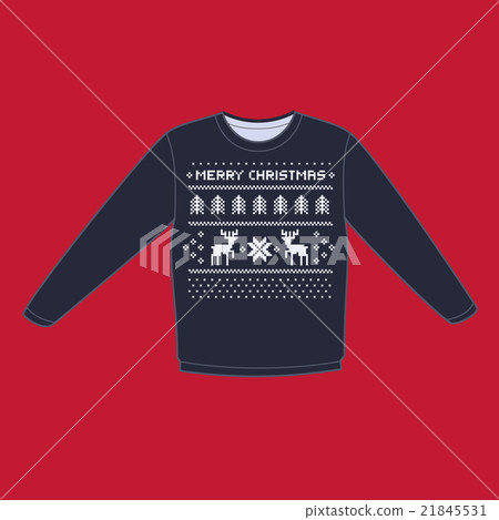 christmas winter warm sweater flat icon 21845531