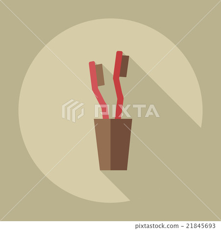 Flat modern design with shadow icons toothbrush Flat modern design with shadow icons toothbrush 21845693