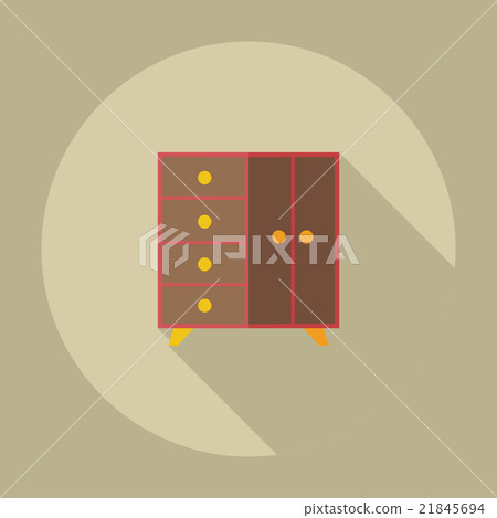 Flat modern design with shadow icons chest of 21845694