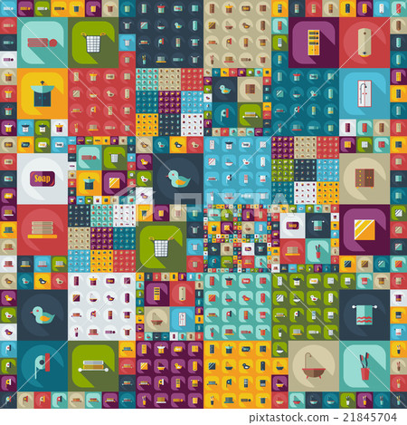 Flat concept, set modern design with shadow - Stock Illustration ...