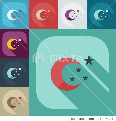 Flat modern design with shadow icons moon Flat modern design with shadow icons moon 21846001