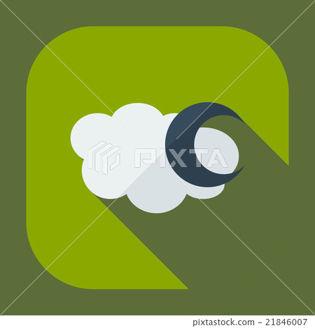 Flat modern design with shadow icons moon 21846007