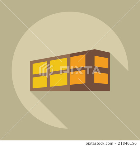 Flat modern design with shadow icons building - Stock Illustration ...
