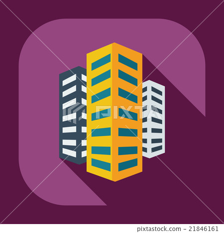 Flat modern design with shadow icons building - Stock Illustration ...
