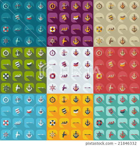 Flat concept, set modern design with shadow 21846332