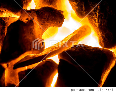 Blazing furnace at the blacksmith's 21846371