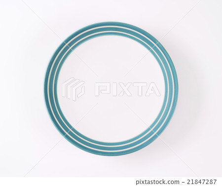 white and blue empty plate 21847287