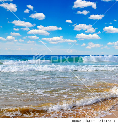 ocean, picturesque beach and blue sky ocean, picturesque beach and blue sky 21847814