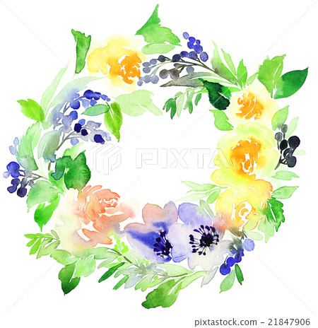 Flowers watercolor illustration 21847906