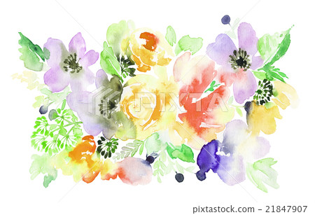 Flowers watercolor illustration 21847907