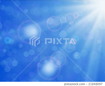 Vector background with shiny sun over a blue sky - Stock Illustration ...