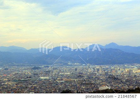 Townscape and mountains Sky clouds Southern Alps 21848567