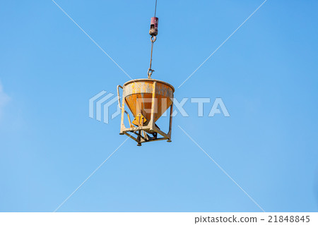 Crane working in construction on blue sky 21848845