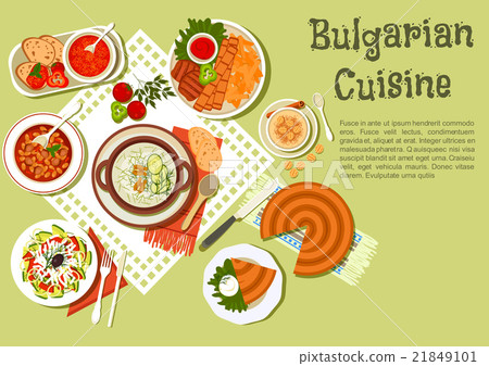 Bright festive menu icon of bulgarian cuisine 21849101