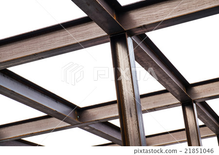 I-Beam steel construction, isolated on white I-Beam steel construction, isolated on white 21851046