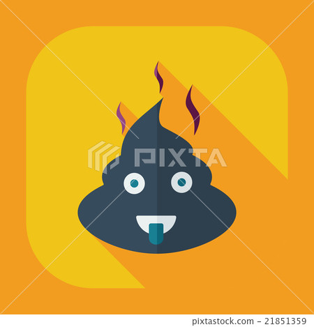 Flat modern design with shadow icons turd, faeces 21851359