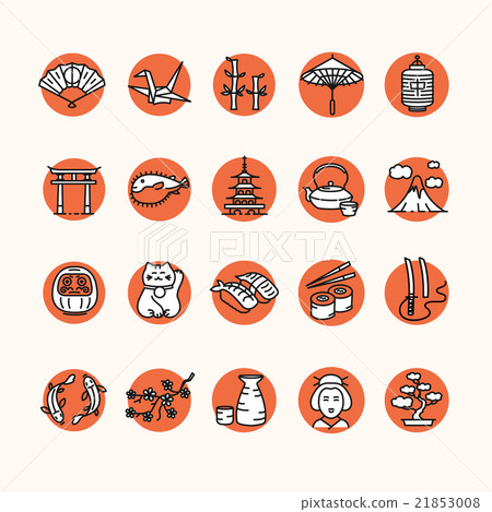 Japan Icon Set. Vector 21853008